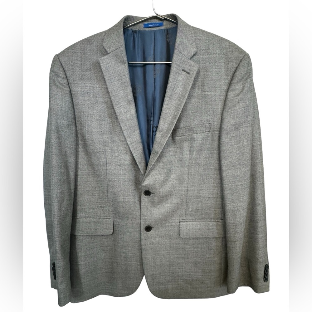 High End Vince Camuto Wool Blend Gray Men’s 42R Suit Blazer Jacket MINTY